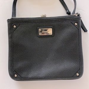 Nine West Black Crossbody Clasp Center